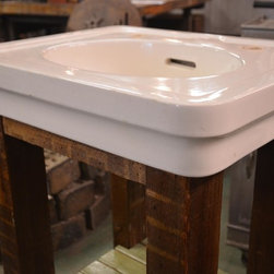 Reclaimed Hemlock Joists Sink Base - Bathroom Vanities And Sink Consoles