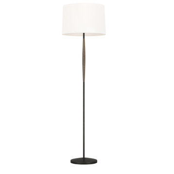 Ferrelli 1-Light Floor Lamp, Weathered Oak Wood/Aged Pewter