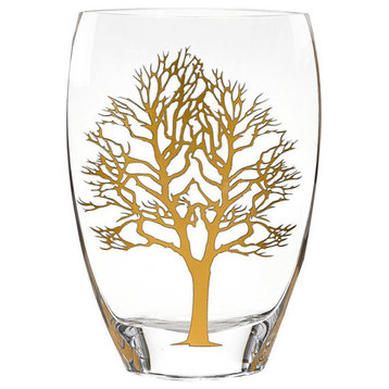 Tree Of Life Gold Vase 12"