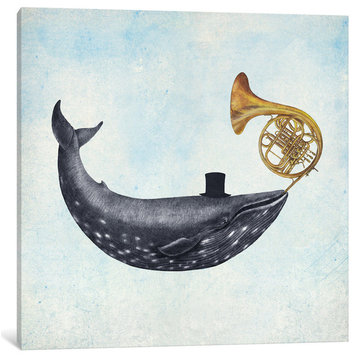 "Whale Song Blue Square" by Terry Fan, 12x12x1.5