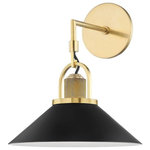 Hudson Valley Lighting - Hudson Valley Lighting 2601-AGB/BK Syosset - One Light Wall Sconce - Warranty -  ManufacturerSyosset One Light Wa Aged Brass Black ShaUL: Suitable for damp locations Energy Star Qualified: n/a ADA Certified: n/a  *Number of Lights: Lamp: 1-*Wattage:8w E26 Medium Base bulb(s) *Bulb Included:Yes *Bulb Type:E26 Medium Base *Finish Type:Aged Brass