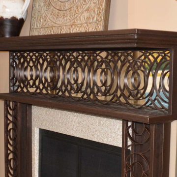 Mirrored Wrought Iron Fireplace Mantel