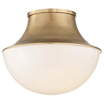 Lettie Small LED Flush Mount, Aged Brass