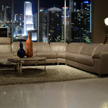 Gaspy Gray Power Motion Leather Sofa
