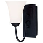 Livex Lighting - Ridgedale Wall Sconce, Black - Bring a simple, yet eye-catching style into your home with this lovely wall sconce. The geometric design will add interest to foyers, dining rooms or any wall area that needs a little light. Painted in a black finish, this design will bring light for years to come.�