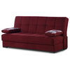 Comfortable Sleeper Sofa, Armless Design With Square Tufting, Burgundy Chenille