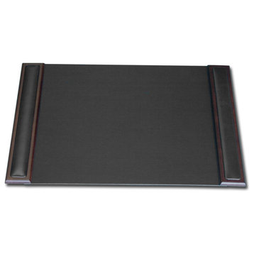 P8402 Walnut Leather 25.5"x17.25" Side Rail Desk Pad