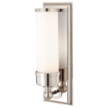 Everett 1 Light Bathroom Vanity Light, Polished Nickel