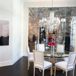 Contemporary 'Tufted' Antique Mirror Tile Feature Wall - Wall Mirrors