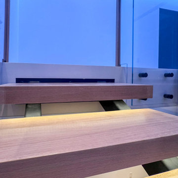 Project #126 | Contemporary Staircases with Integrated LEDs & Glass Railing