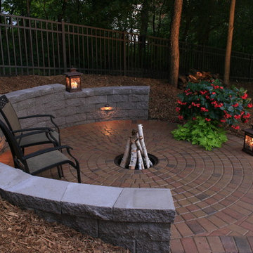 Half-Circle Retaining Wall and Fire Pit