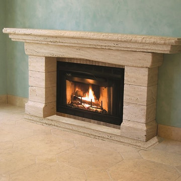 Ancient Veracruz Limestone Fireplace