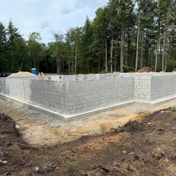 Concrete Block Foundation And Footings With Exterior Waterproofing