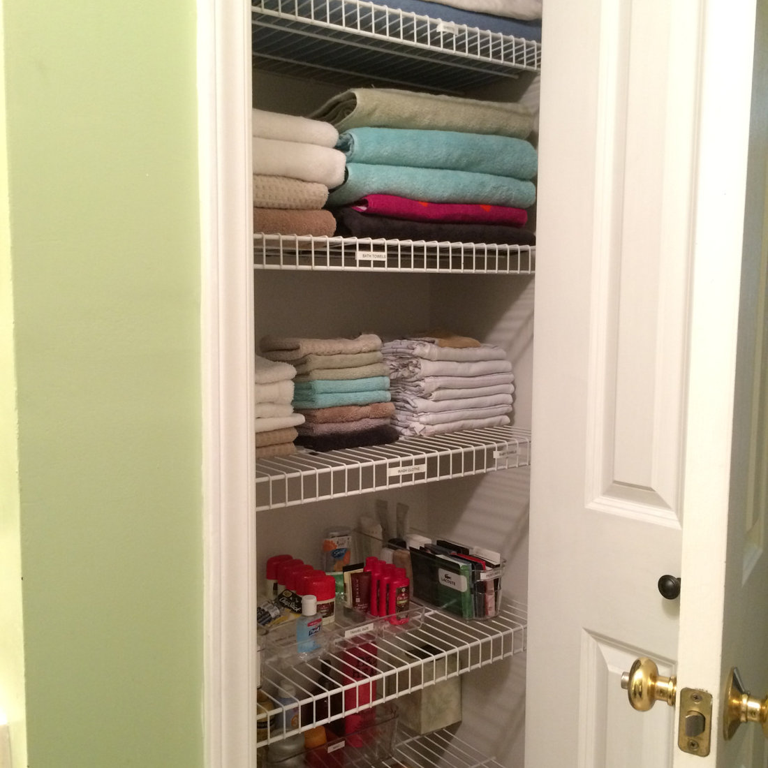 Bathroom Closet Organization