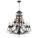 Quorum - Quorum 6157-12-44 Rio Salado - Twelve Light 2-Tier Chandelier - Shade Included: YesRio Salado Twelve Li Toasted Sienna/Mysti *UL Approved: YES Energy Star Qualified: n/a ADA Certified: n/a  *Number of Lights: Lamp: 12-*Wattage:60w Candelabra bulb(s) *Bulb Included:No *Bulb Type:Candelabra *Finish Type:Toasted Sienna/Mystic Silver