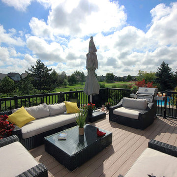 A 2 level low maintenance deck by Hickory Dickory Decks.