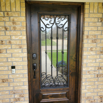 Wood Doors with Wrought Iron