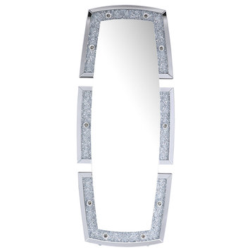 Acme Floor Accent Mirror With Mirrored And Faux Diamonds 97759