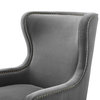 Rosco Velvet Accent Chair, Charcoal