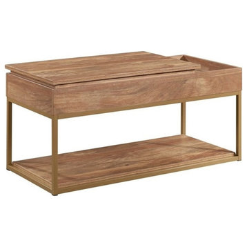 Sauder International Lux Engineered Wood Lift-Top Coffee Table in Brown