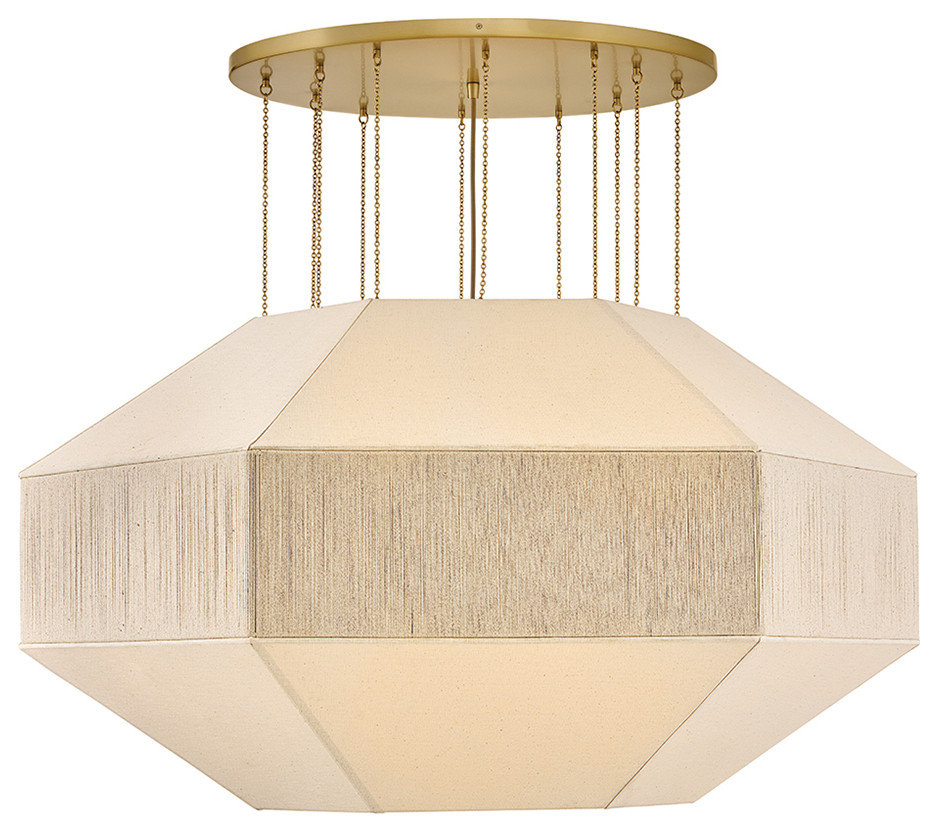 Hinkley Lyla Large Convertible Chandelier, Lacquered Brass