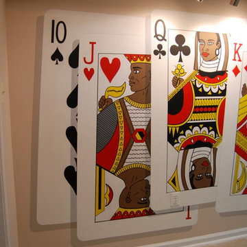 Poker Themed Mural hand-painted in a Game Room in Clinton, Maryland