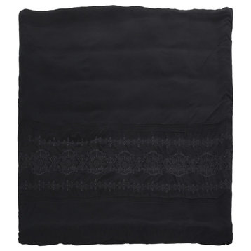 Rosalyn Queen Size Fabric Duvet, Black