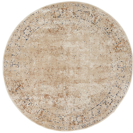 Unique Loom Beige Chateau Jefferson 4' 0 x 4' 0 Round Rug