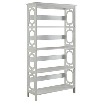 Convenience Concepts Omega Four-Shelf Bookcase in White Wood Finish