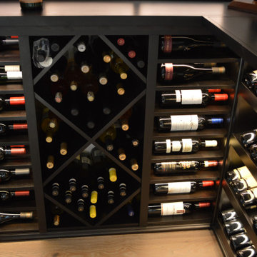 Diamond Bins are Practical for Contemporary, Glass Wine Rooms