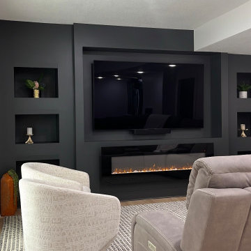 Black and Gold Basement Remodel