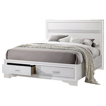 Coaster Miranda Wood Queen 2-Drawer Storage Platform Bed in White