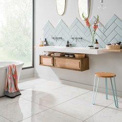 Albus White Porcelain Marble Tile - Flooring