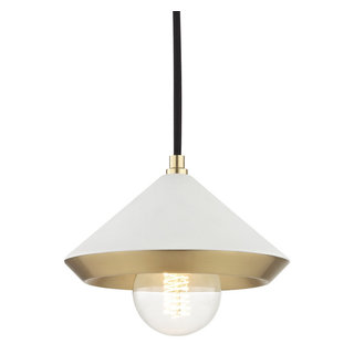 Mitzi Marnie One Light Pendant H139701S-AGB/WH - Contemporary