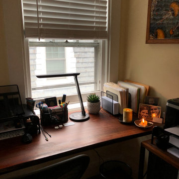 Small Home Office with Custom Cherry Desk