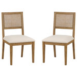OSP Home Furnishings - Alaina Cane Back Dining Chair 2-PK - The timeless and serene look of the Alaina Dining Chair's Transitional style will enhance any decor. Rustic, solid wood frame, natural finish, and padded seating ensure a durability and comfort. The modern cane back provides visual interest and texture to distinguish your dining space, home office or living room. These chairs are packed two per carton for added value.