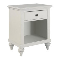 Bermuda 1-Drawer Brushed White Nightstand - Kids Nightstands