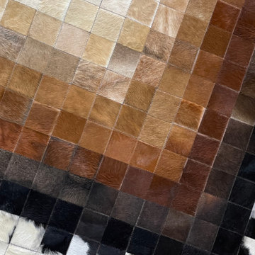 Cowhide Patchwork Rug - close-up detail