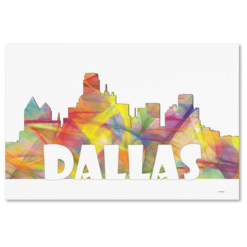 'Dallas Texas Skyline Mclr-2' Canvas Art, 19x12
