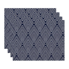 Lifeflor, Geometric Print Placemat, Navy Blue (Set of 4), 18 x 14"