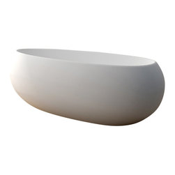 ADM Bathroom Design - ADM Curved Freestanding Bathtub, White, 70.9" - Bathtubs