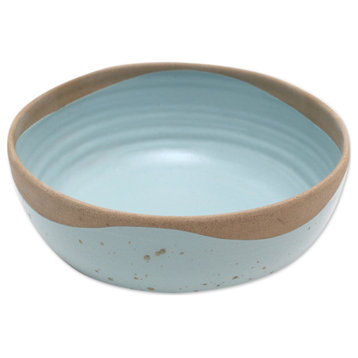 Novica Handmade Blue Bounty Ceramic Serving Bowl