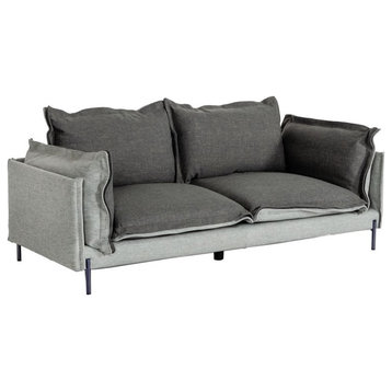 Divani Casa Mars Modern Fabric & Metal Upholstered Sofa in Dark Gray