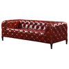 Acme Sofa With Merlot Top Grain Leather Finish 55070