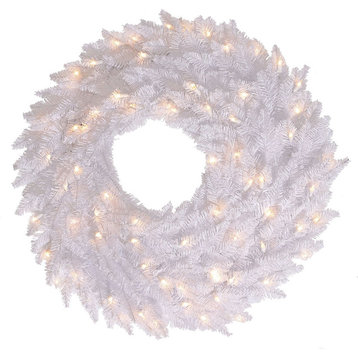 Vickerman 36" Fir Wreath, Dura-Lit 100 Warm White 320 Tips, White, LED