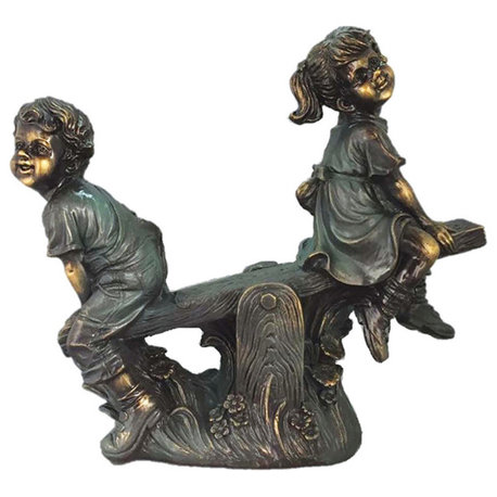 17.5" Boy & Girl On Teeter Totter