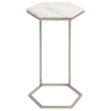 Trillion Metal Accent Table, Silver, 16"x28"