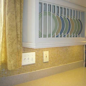 Honey Pearl Gold Iridescent Glass Tile Backsplash