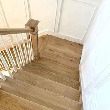 HUNTINGTON:  8" & 4" CHARACTER GRADE HERITAGE WHITE OAK INSTALLED & FINISHED