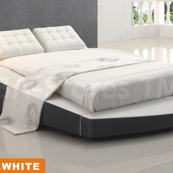 Roza Black and White Upholstered Bed - Beds